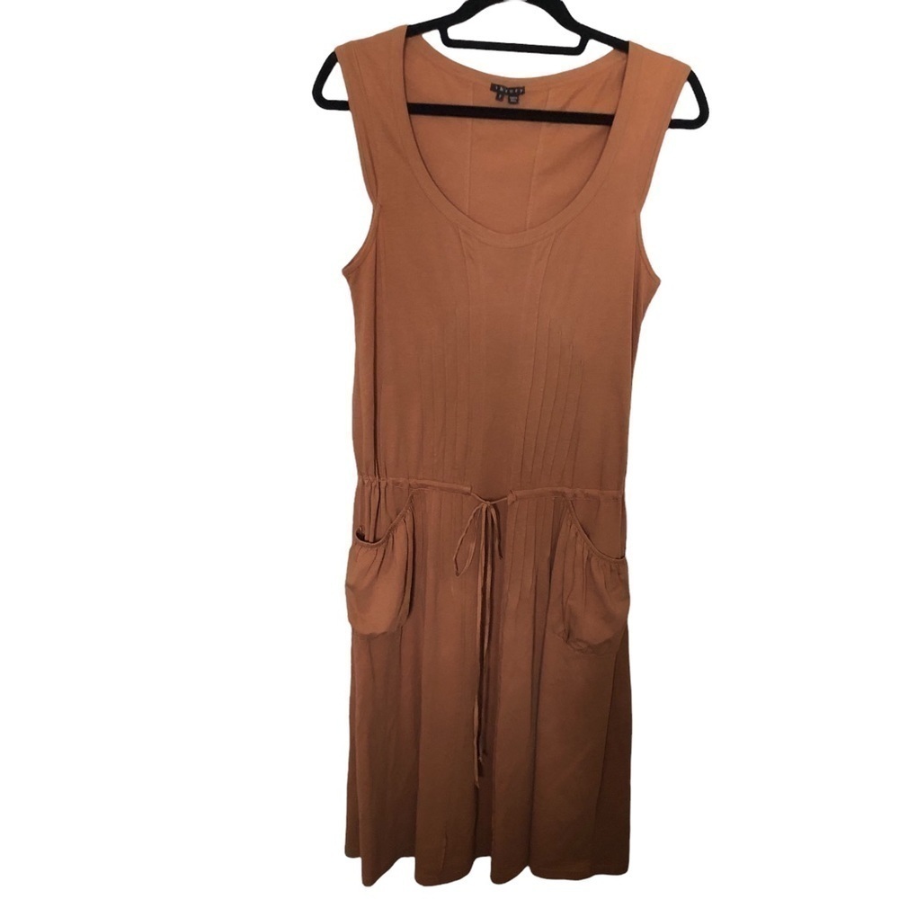 Theory sleeveless pouch pockets midi dress